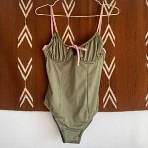 Christy Dawn The Kinsley One Piece in Moss Green, S